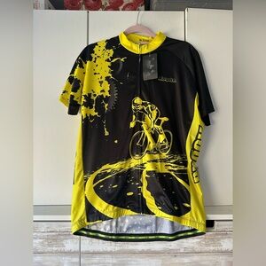 🚴‍♂️ Augma Yellow Black Cycling Jersey Bike Shirt Full Zip Mens XXL NWT